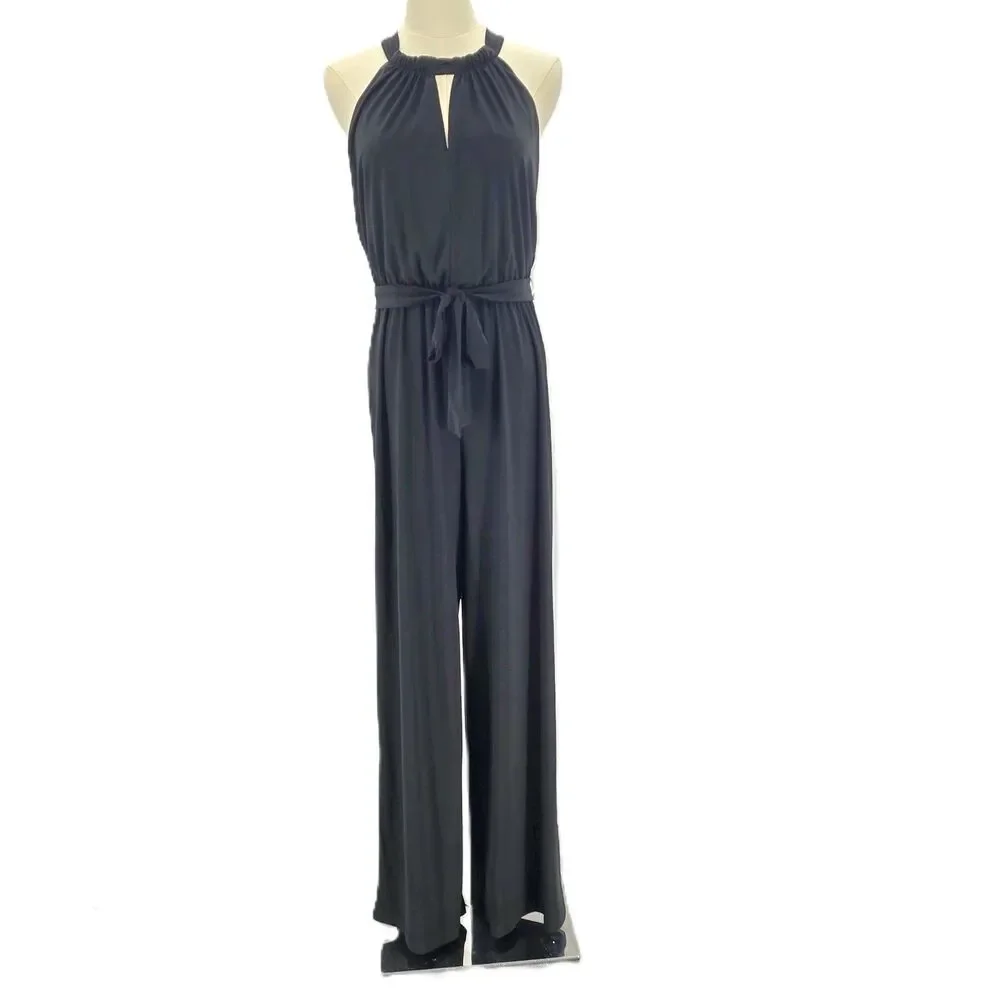Emma & Michele black halter stretch jumpsuit Medium - Picture 1 of 8